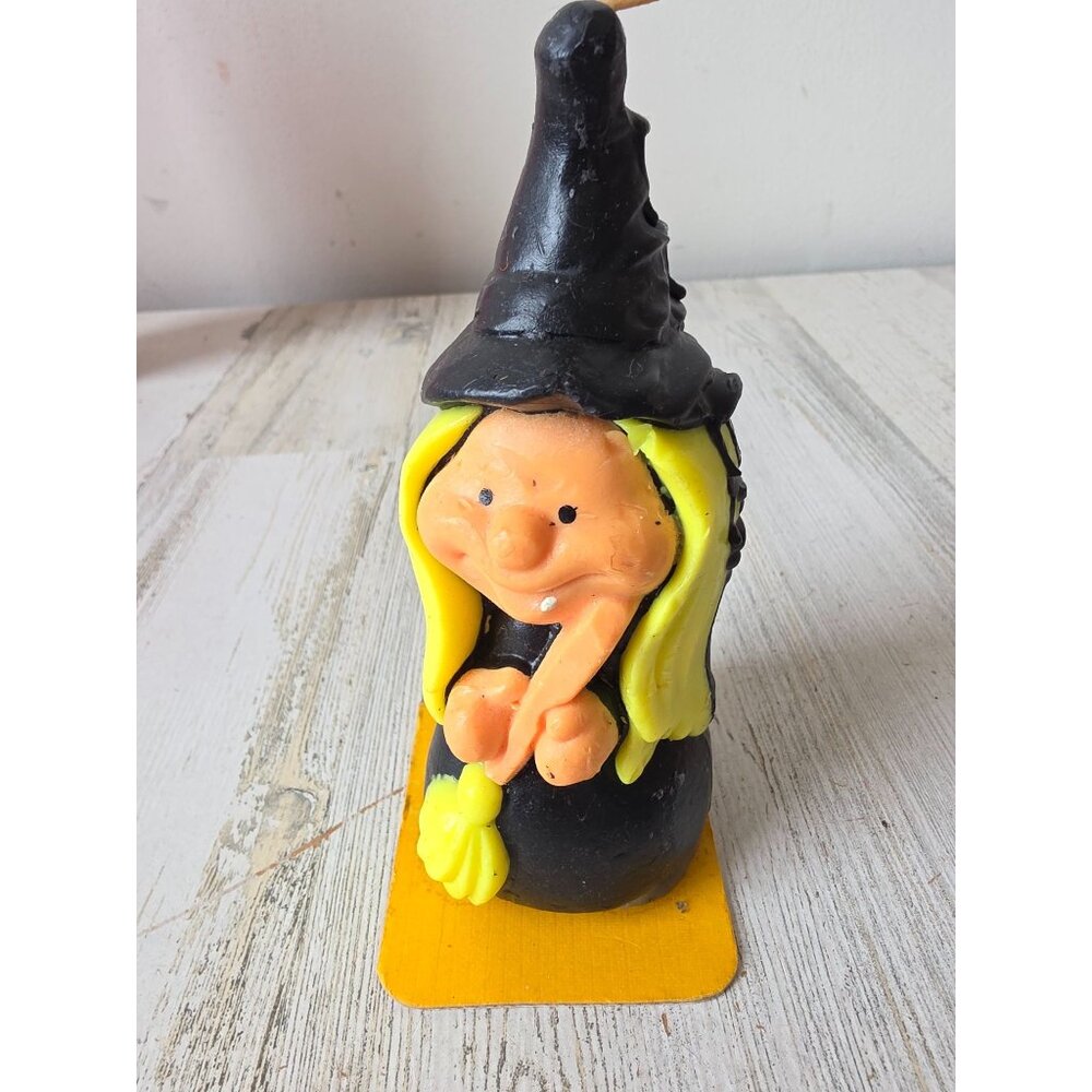 Vintage gurley‎ witch candle Halloween decor broom large